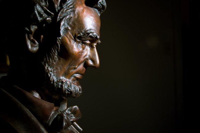 The bronze replica of Augustus Saint-Gaudens's life-sized bust