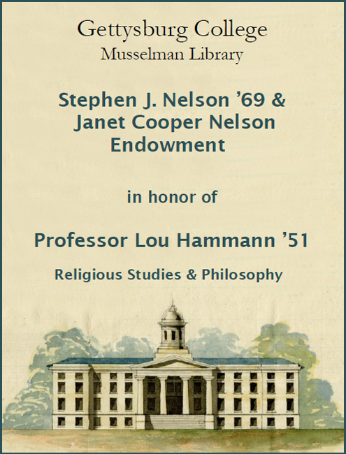 Stephen J. Nelson '69 and Janet Cooper Nelson Endowment bookplate
