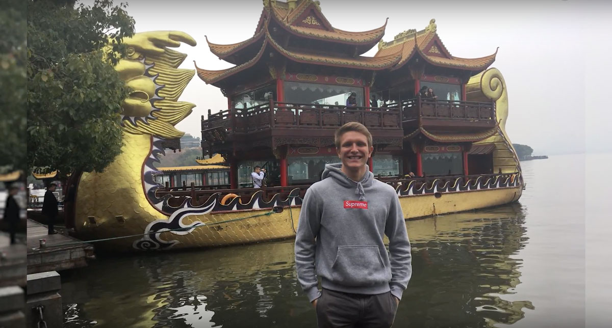 Tyler Mann ’20 in Shanghai, China