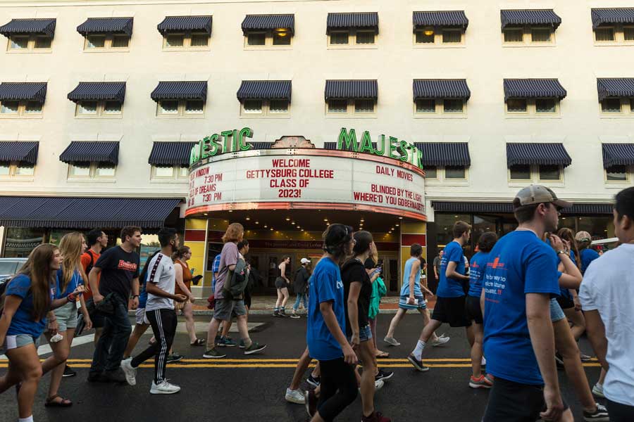 First Year Walk 2019 pass by the Majestic Theater