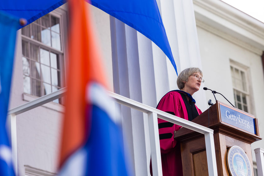 Drew Faust President Emerita delivering her remarks