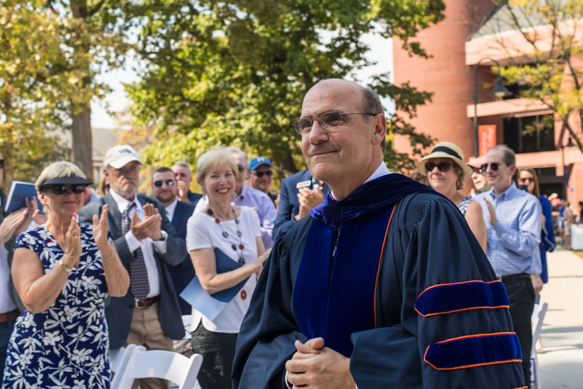 Gettysburg College President Bob Iuliano in the processional line