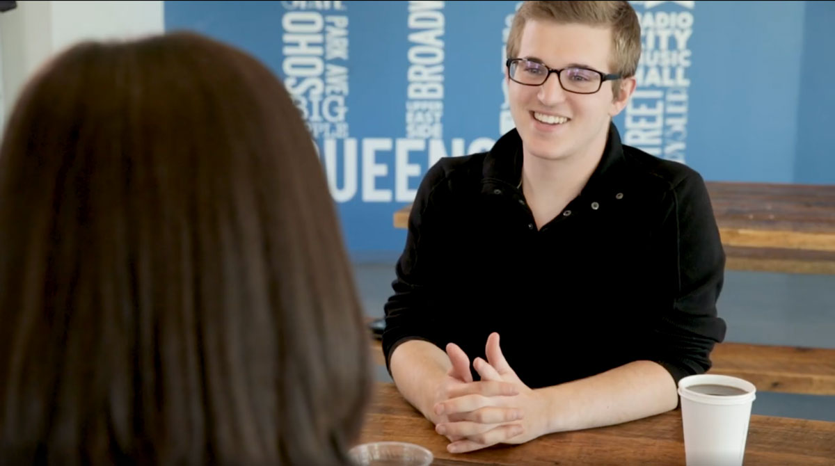 Student interviewing for Business-related job position