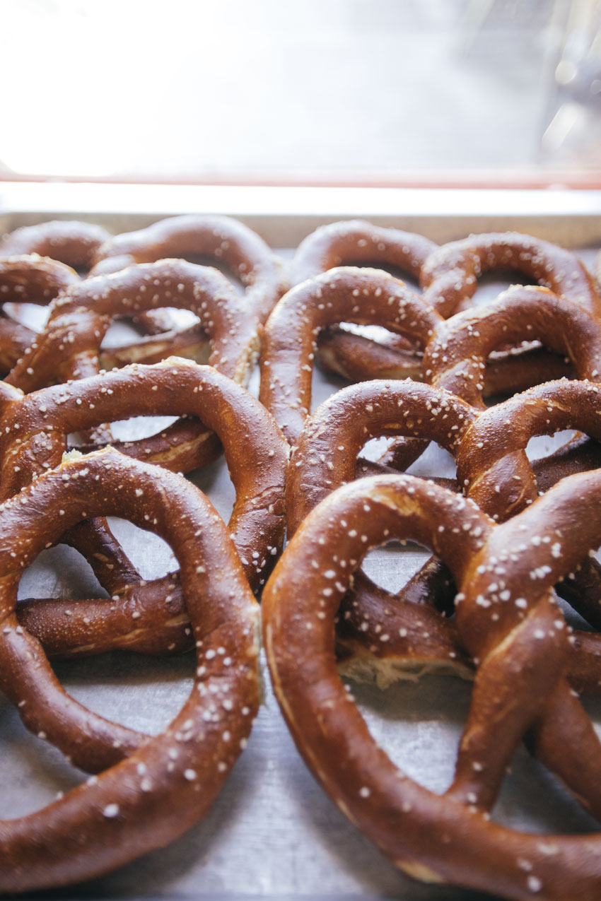 Fresh baked pretzels