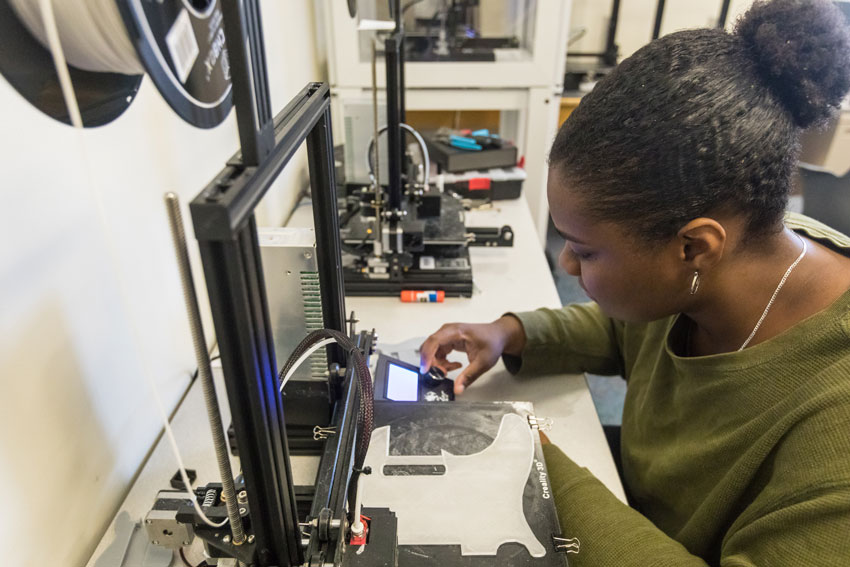 Lamara White creating a 3D printed guitar