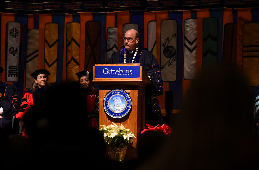 President Robert W. Iuliano at the midyear graduates ceremony
