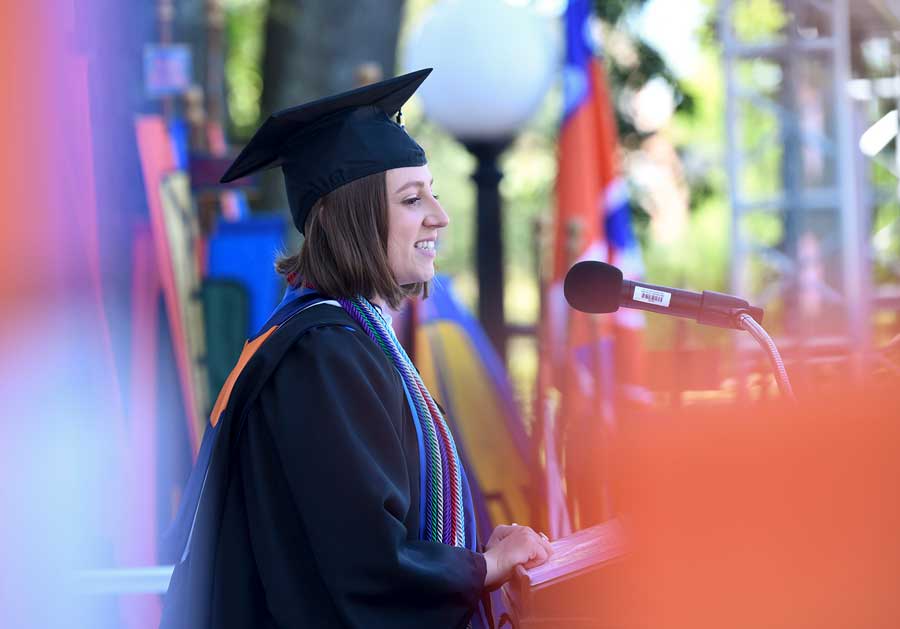 Callie Fucarino standing at the podium