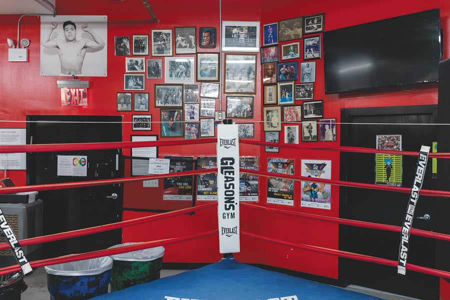 The Gleasons branded boxing ring