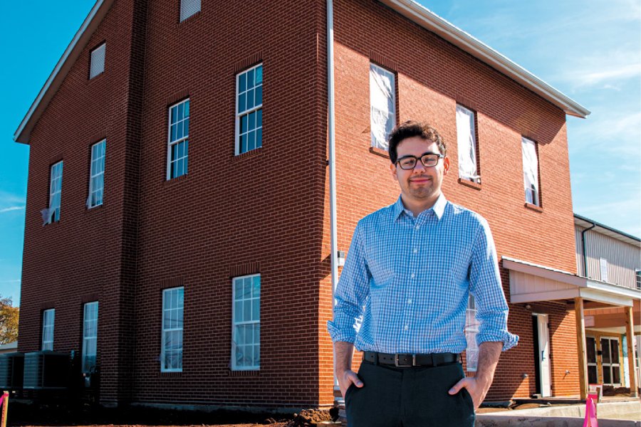 Andrew Dalton outside of the museum