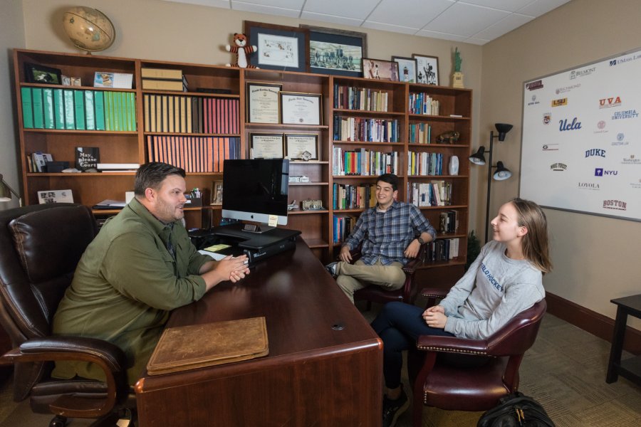 Prof. Scott Boddery meeting with students