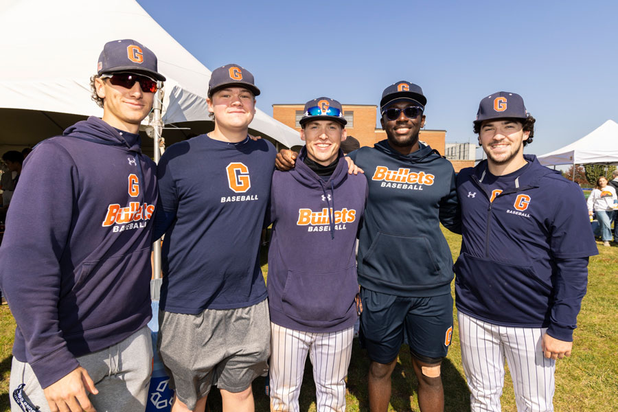 Members of the Bullets baseball team standing for a photo