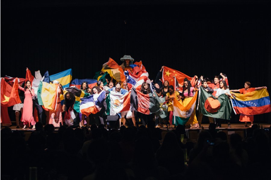 Students representing their countries