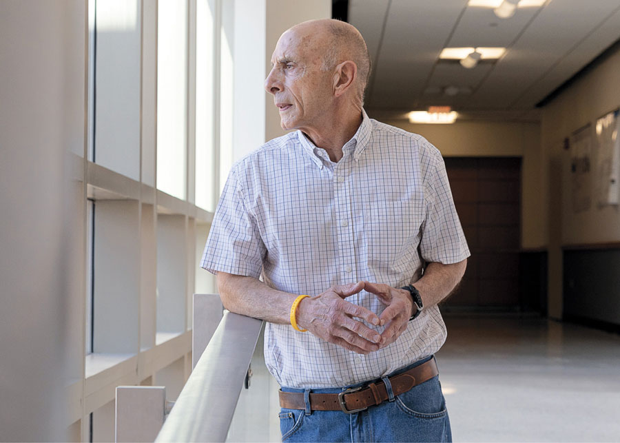 Prof. D'Agostino standing in a hallway