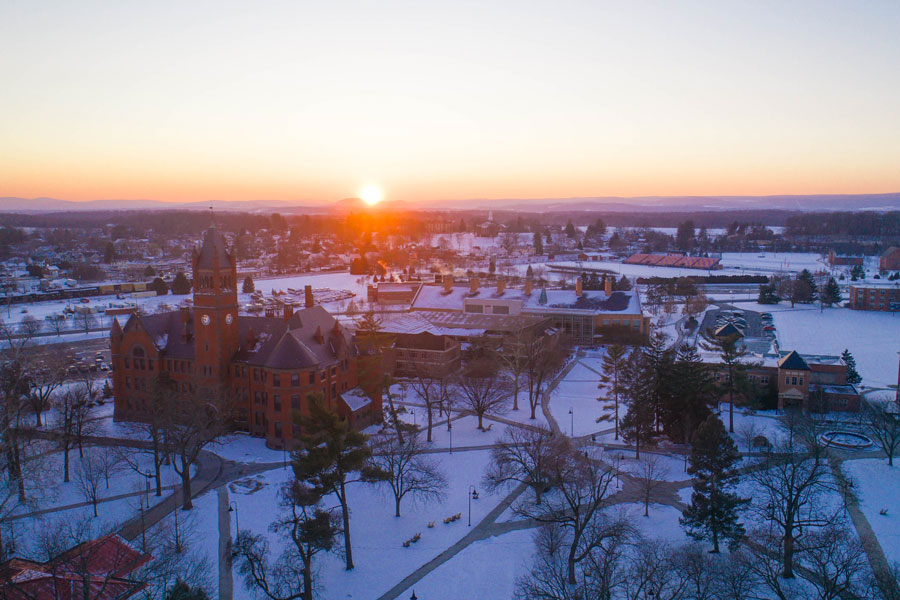 Sunset in the winter