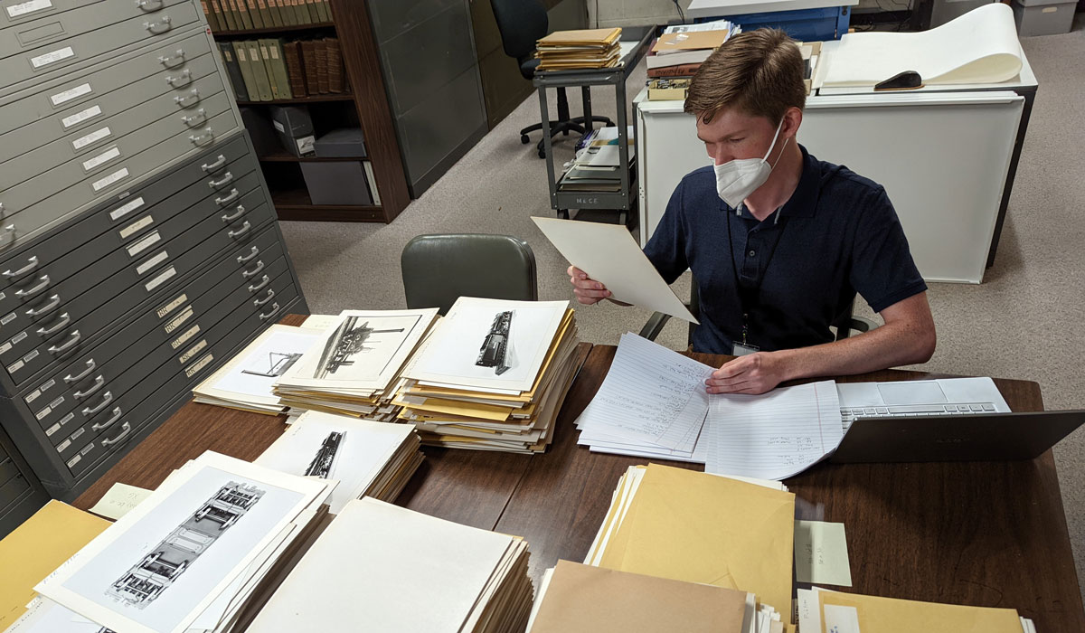 Peter Wildgruber managing collections at the Smithsonian Institute