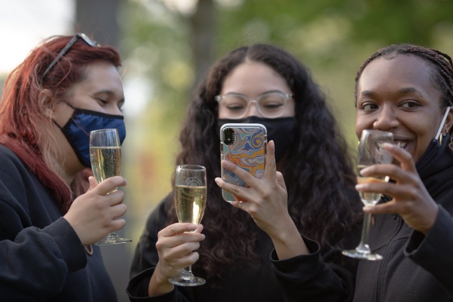 Students toasting