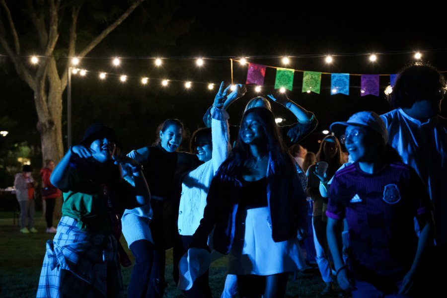 Students at the Stine lake