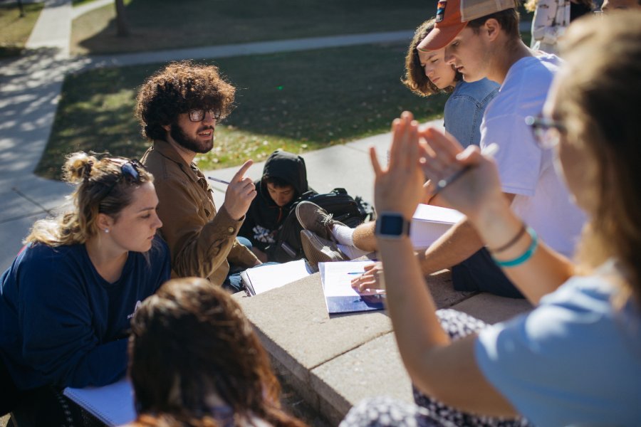 Students having a discussion