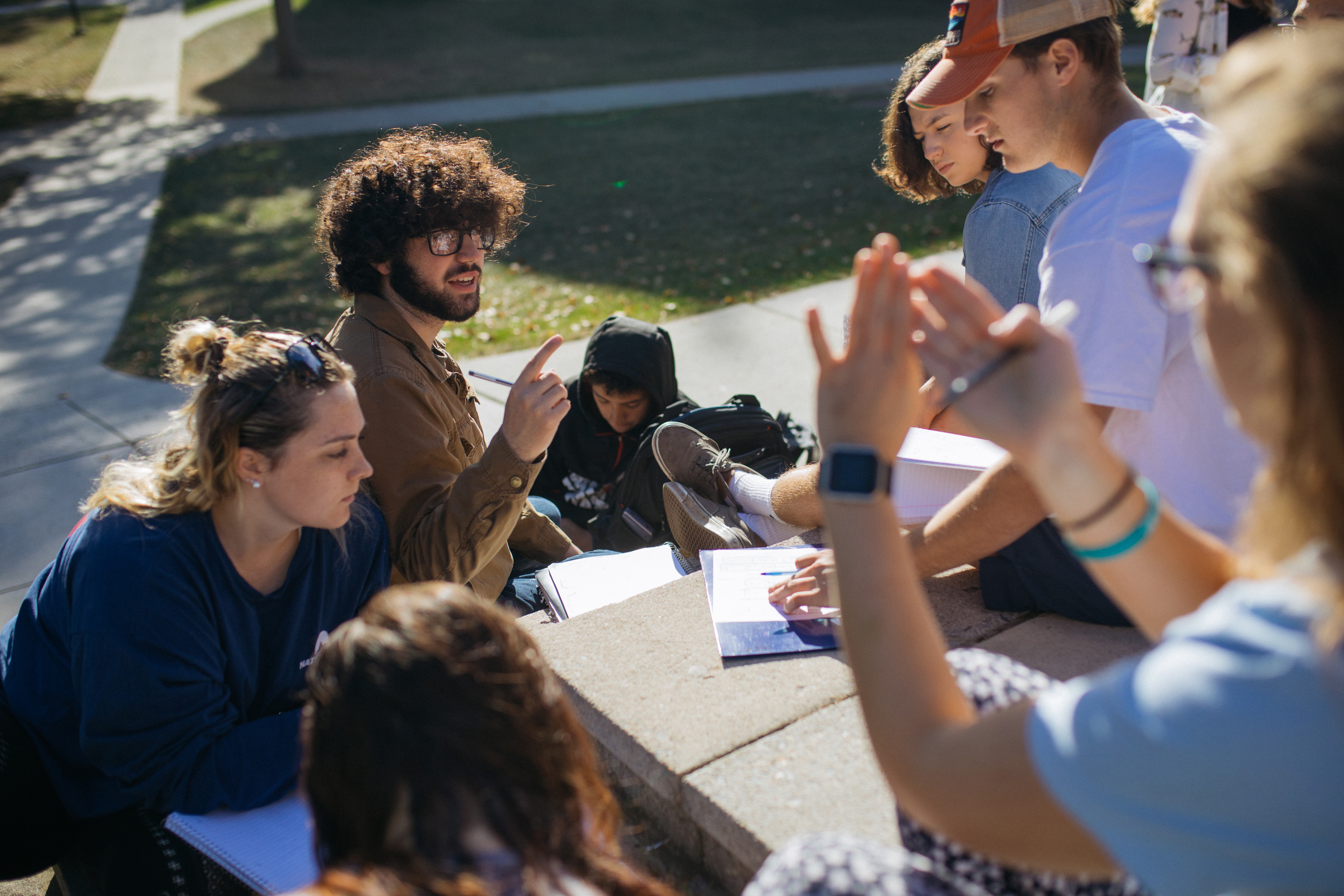 Students gather outsidel