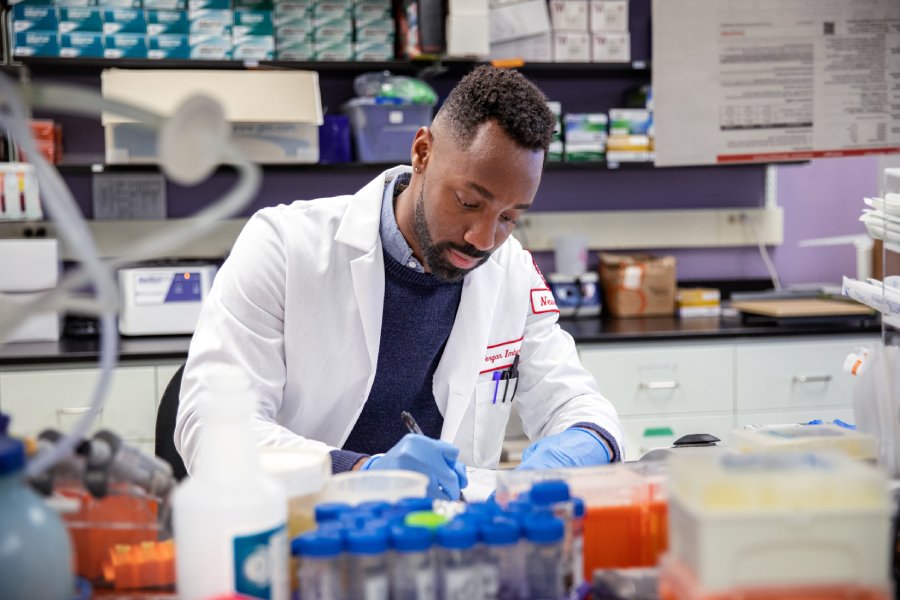 Fergan Imbert working in the laboratory