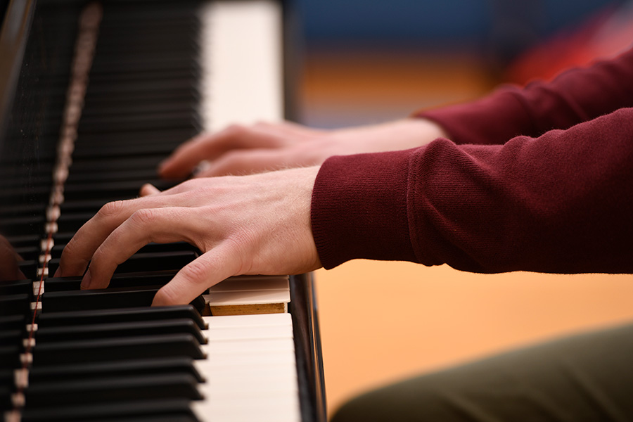 a person playing piano