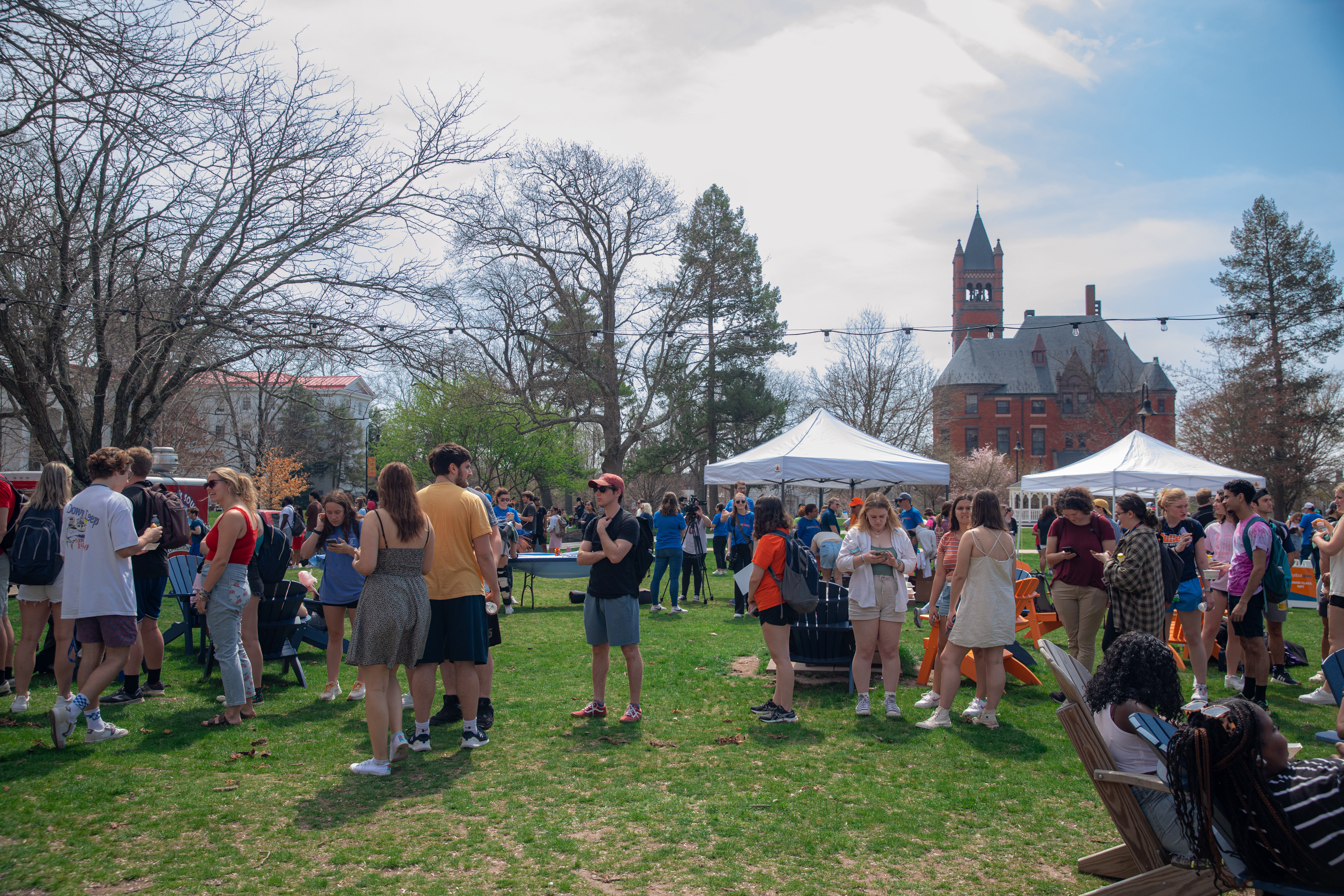 Students and staff at the festival