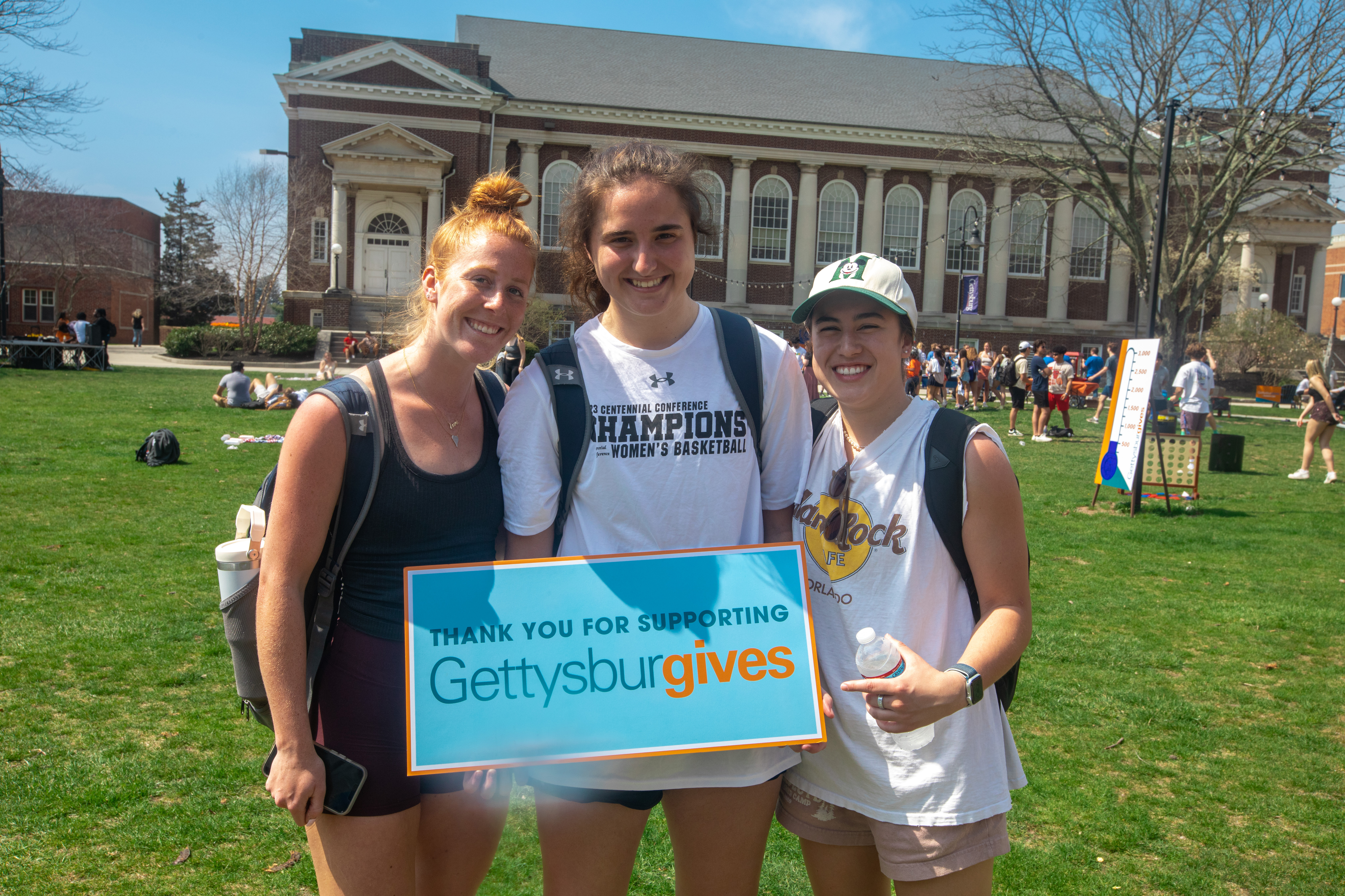 Members of the women's basketball team at the festival