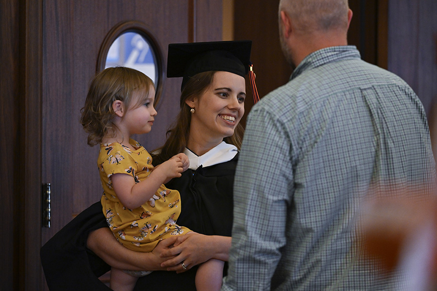Graduates celebrated their achievements with family members 