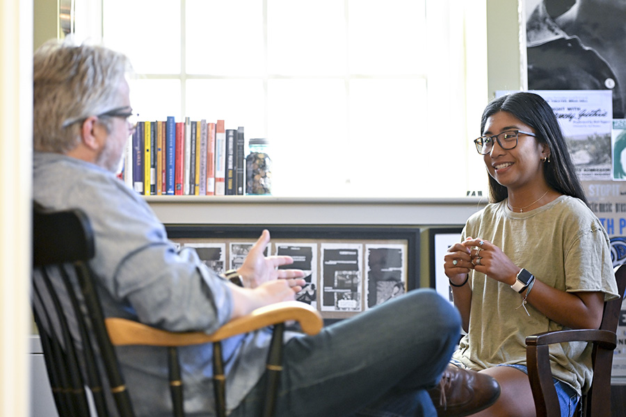 A Student advising with Prof. Powell