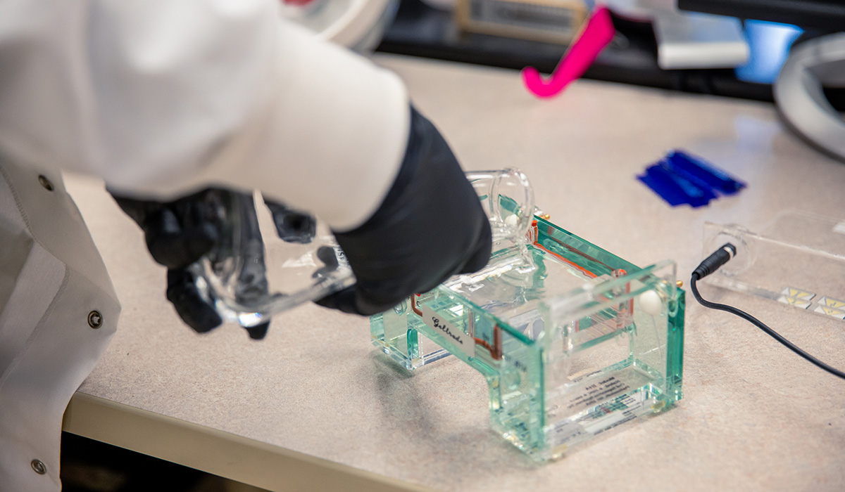 Physics Prof. Kurt Andresen in a lab