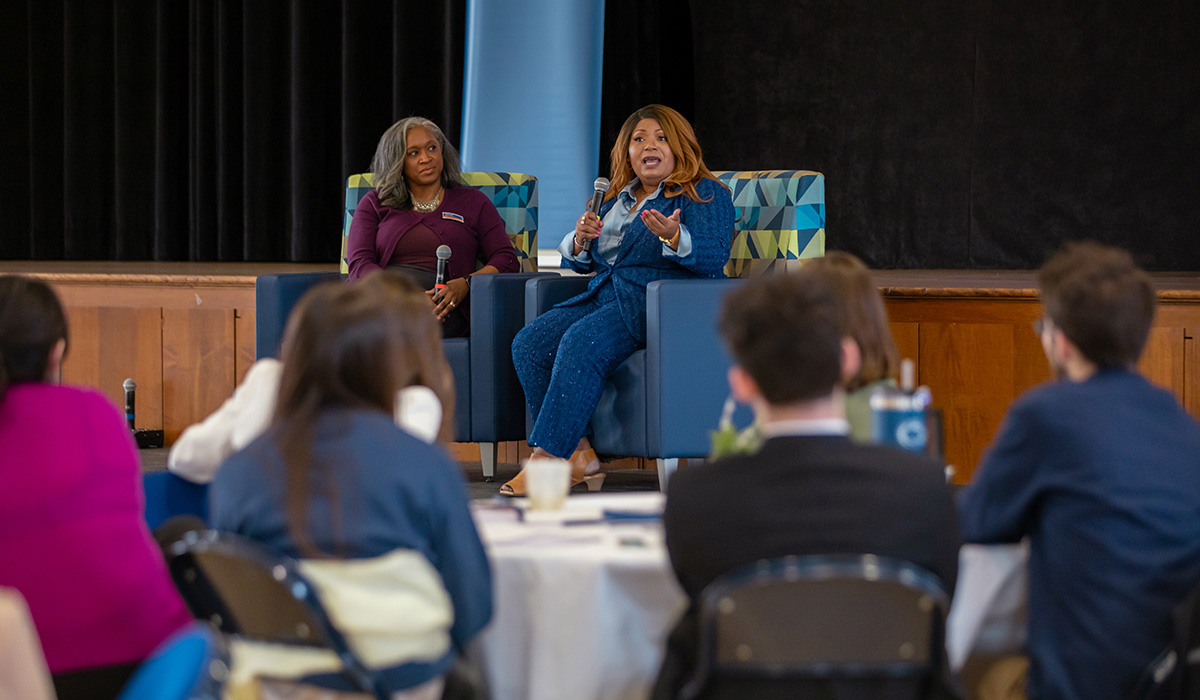 Actress and SAG-AFTRA National Board member Towanda Underdue and Executive Director Eisenhower Institute Tracie Potts 