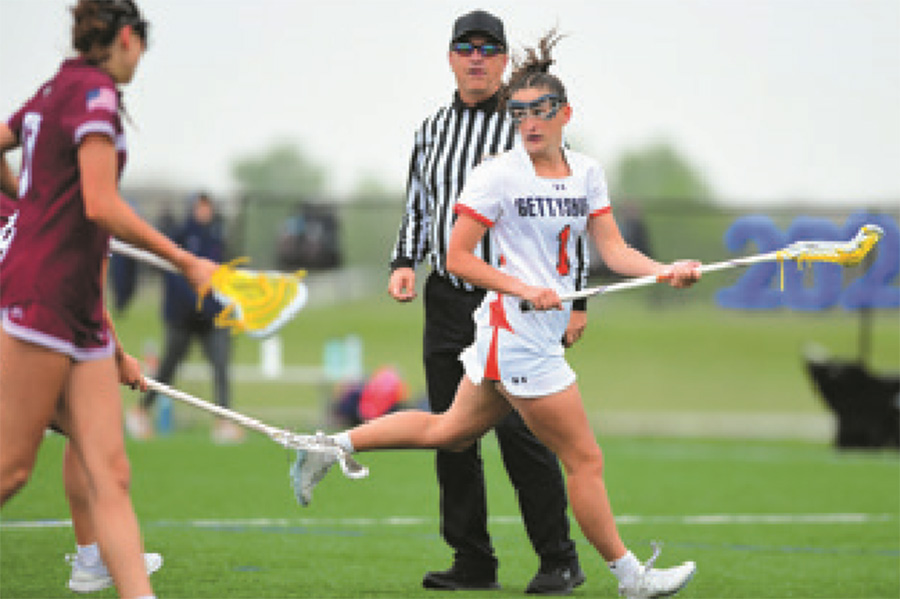 A photo of Jordan Basso during a lacrosse game