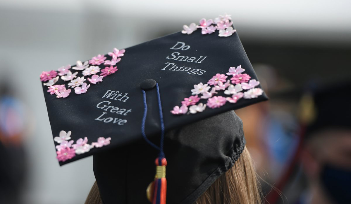 An image of a decorated mortarboard