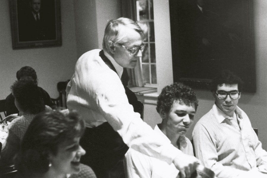 Gettysburg College President Emeritus Charles E. Glassick serving students