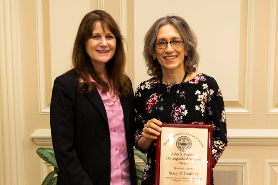 A photo of Godnick with the 2023 John F. Perkins Award