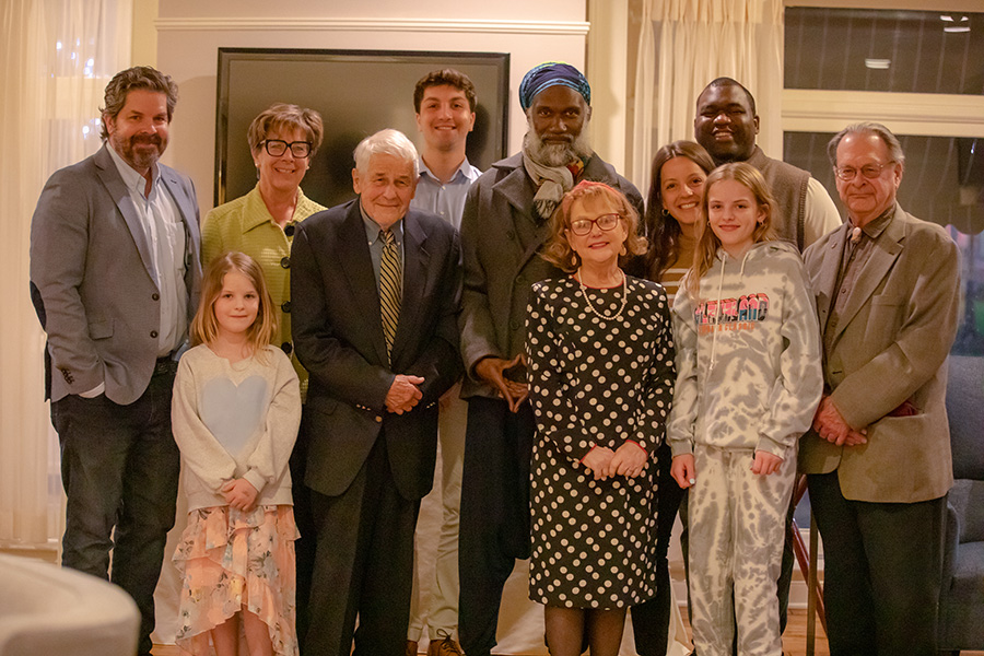 Harris with Donald Harward and his family