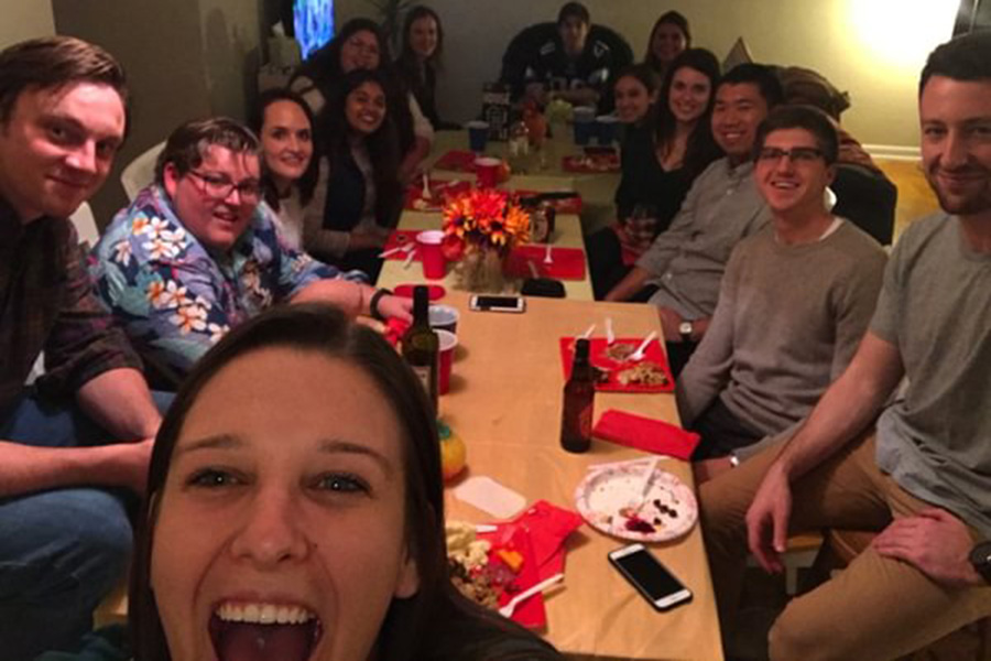 Harry Fones ’15 connects with fellow Gettysbugians to recreate a Servo Thanksgiving-style