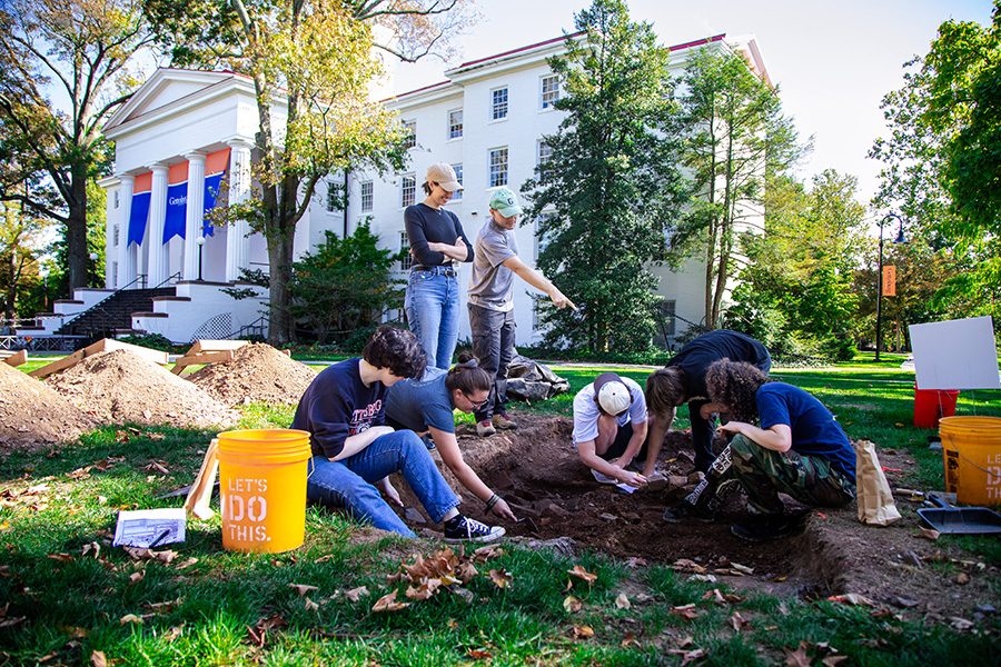 Jack Hopkins dig outside Pennsylvania Hall