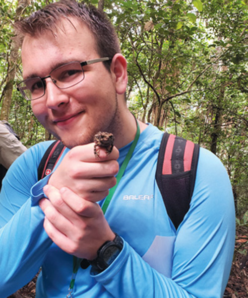 A photo of Mike Karchner on a nature hike in the Amazon Rainforest region of Peru.