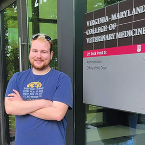 A photo of Mike Karchner at the Virginia-Maryland College of Veterinary Medicine.
