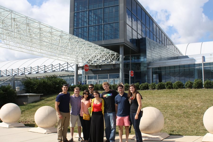 Wemer with EI Undergraduate Fellows at Dulles Air & Space Museum for a U.S. Space Policy study.