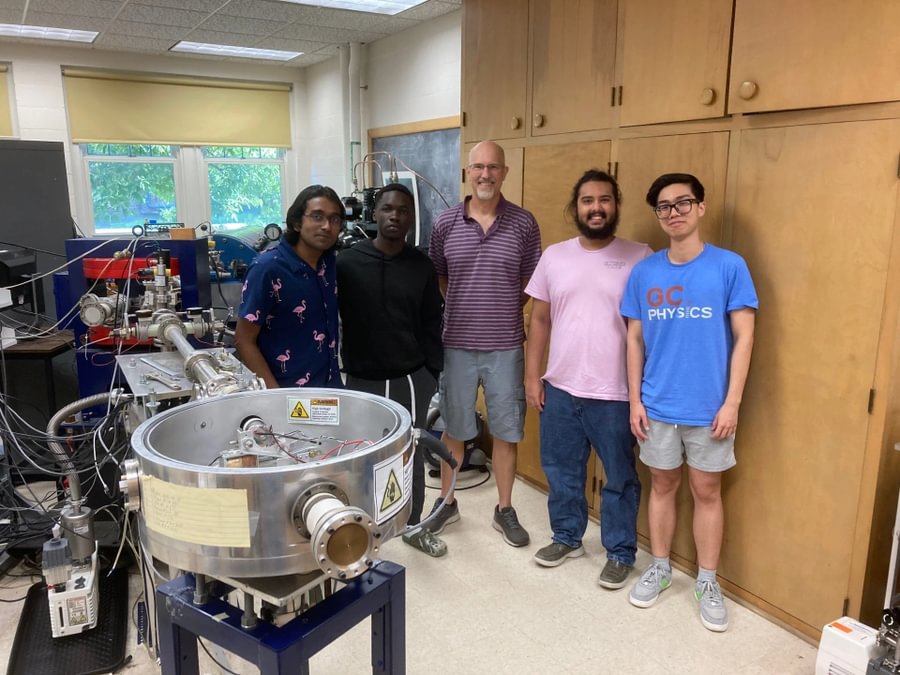 Adib Kabir ’26 worked with students and Physics Chair Bret Crawford during the Cross-Disciplinary Science Institute (X-SIG) at Gettysburg in summer 2023. (Photo provided by Adib Kabir ’26).