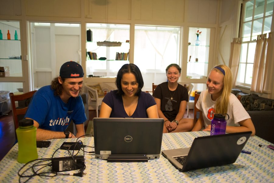 Gettysburg College Biology Prof. Alex Trillo shares research findings with her students.