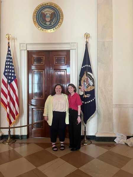 Alyce Norcross ’17 at the White House with a colleague.