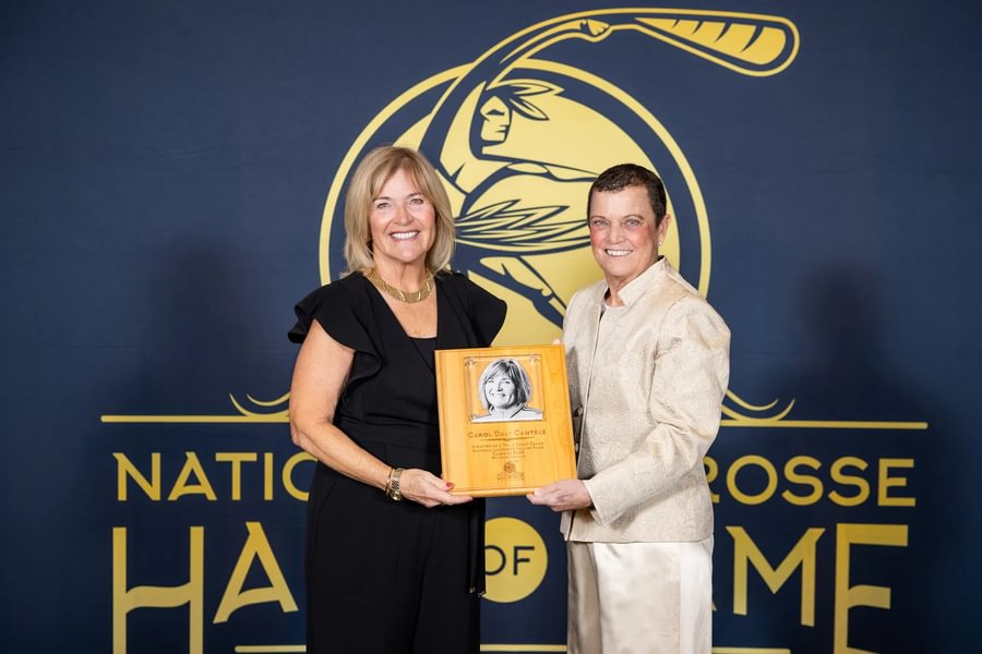 Cantele with Barb Jordan at the National Lacrosse Hall of Fame Induction Ceremony..