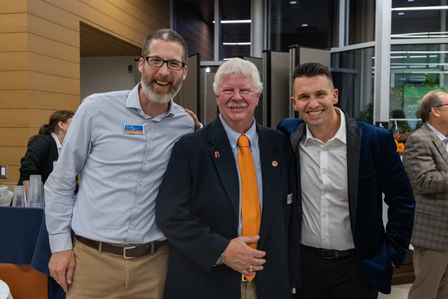  Andy Hughes along with Paul Miller and Bob Garthwait, Jr. ’82 at the GLC 15th anniversary celebration during Homecoming.