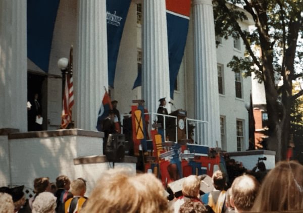 Garcia performing at her graduation from Gettysburg in 2002.