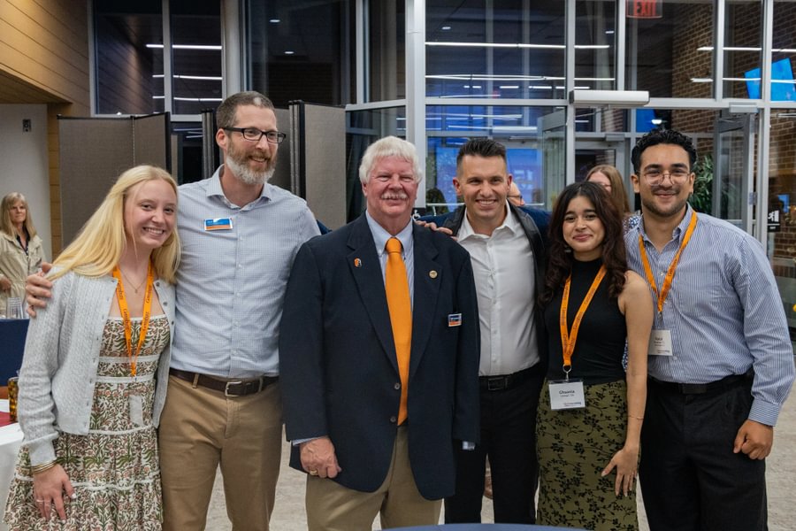 Staff and students stand with GLC founder Bob Garthwait, Jr. ’82.