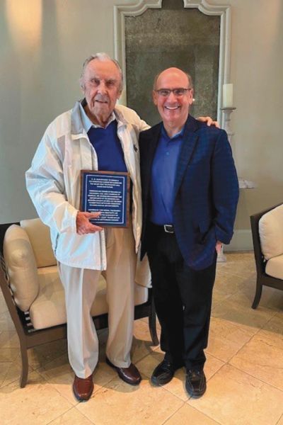 Jack Rogers ’51 with President Bob Iuliano.