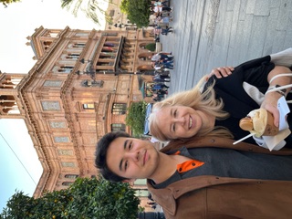 Nate with his mom, Becky Kong